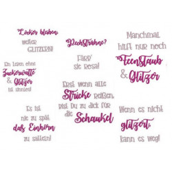 Stickserie - Crazy Unicorn Sprüche